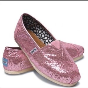 NWT PINK GLITTER TOMS GORGEOUS!